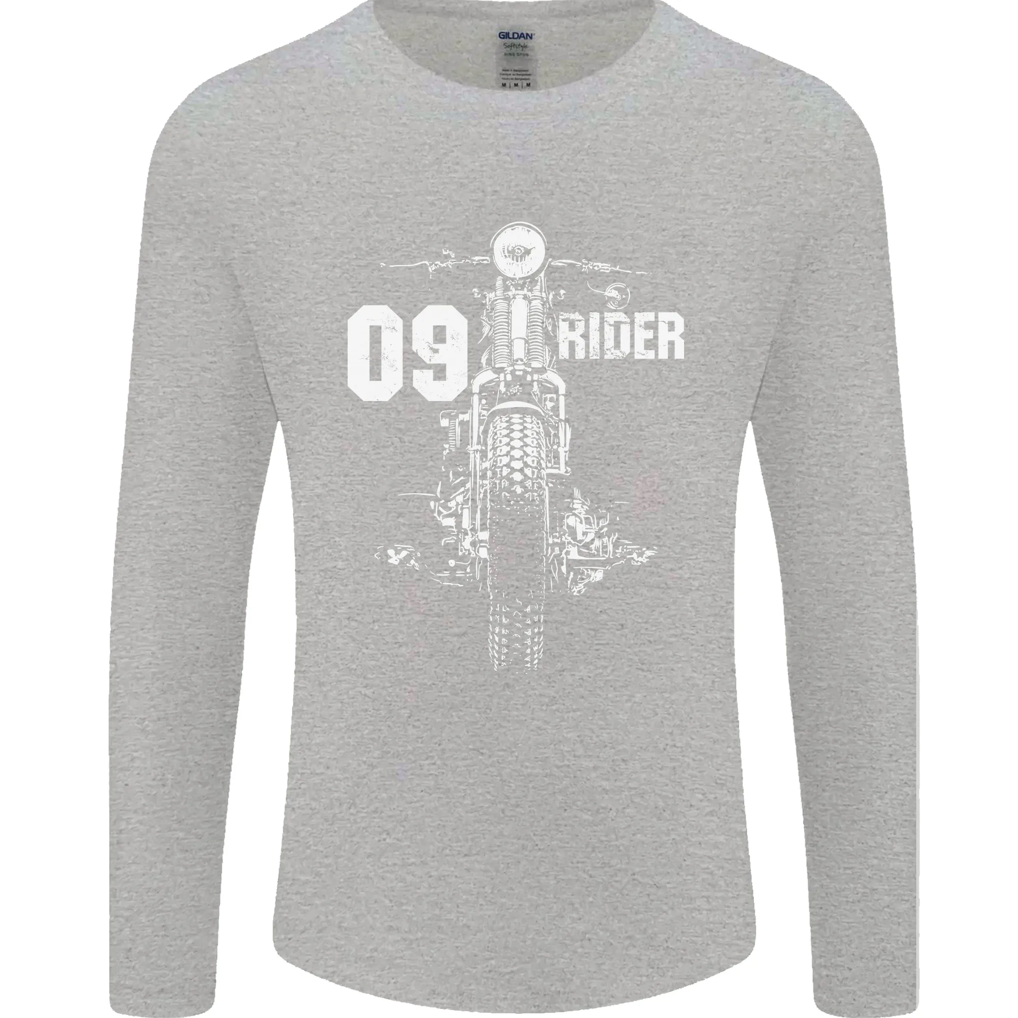 09 Motorbike Rider Biker Motorcycle Mens Long Sleeve T-Shirt