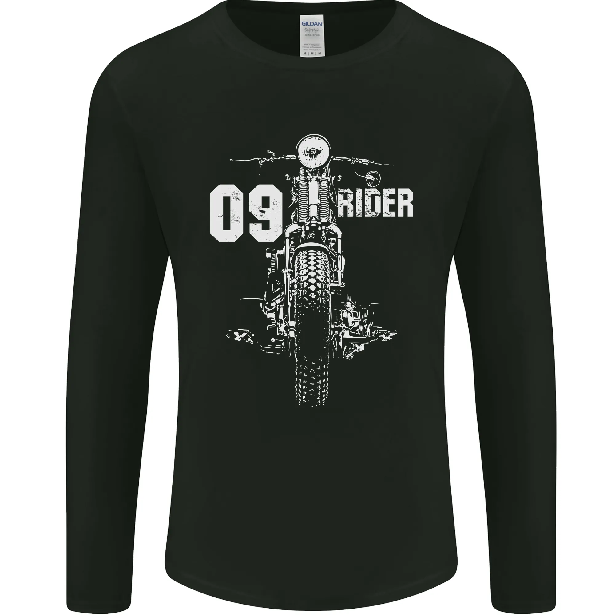 09 Motorbike Rider Biker Motorcycle Mens Long Sleeve T-Shirt