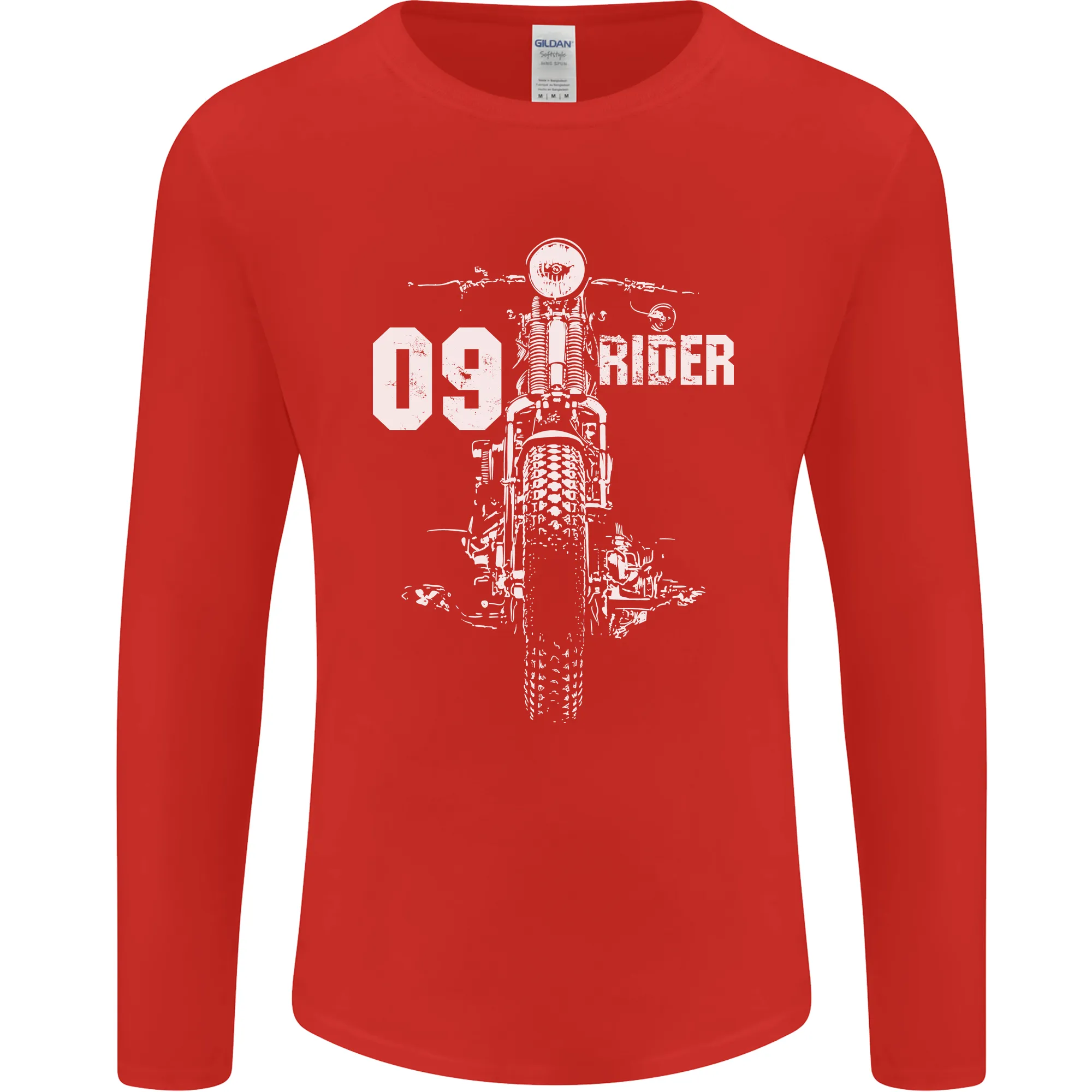 09 Motorbike Rider Biker Motorcycle Mens Long Sleeve T-Shirt