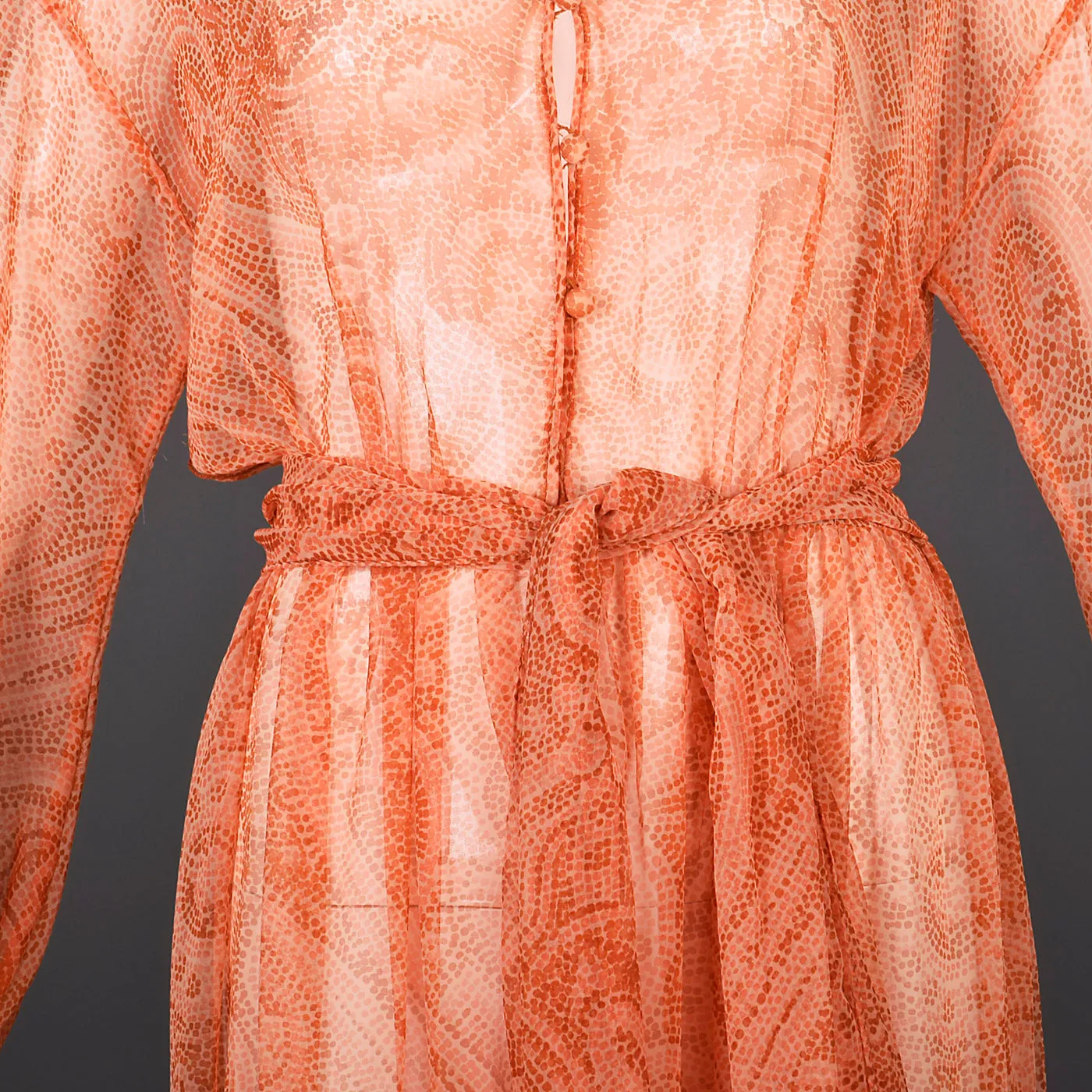 1970s Flowy Sheer Maxi Dress with Hood