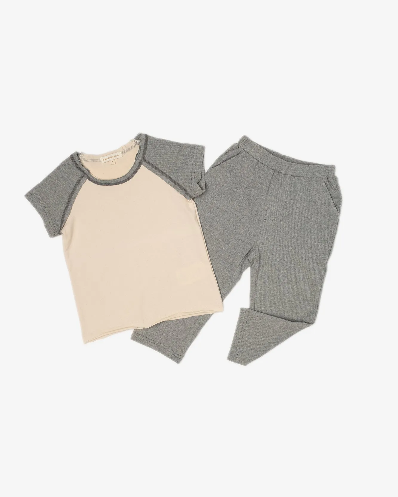 2-Set Bundle for Mom & Daughter: Short Raglan Set (Cool Grey)