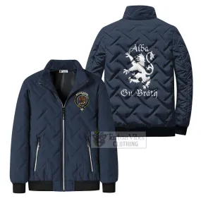 Abercrombie Family Crest Padded Cotton Jacket Lion Rampant Alba Gu Brath Style