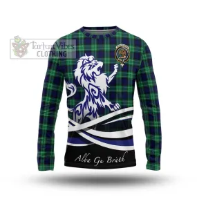 Abercrombie Tartan Long Sleeve T-Shirt with Alba Gu Brath Regal Lion Emblem