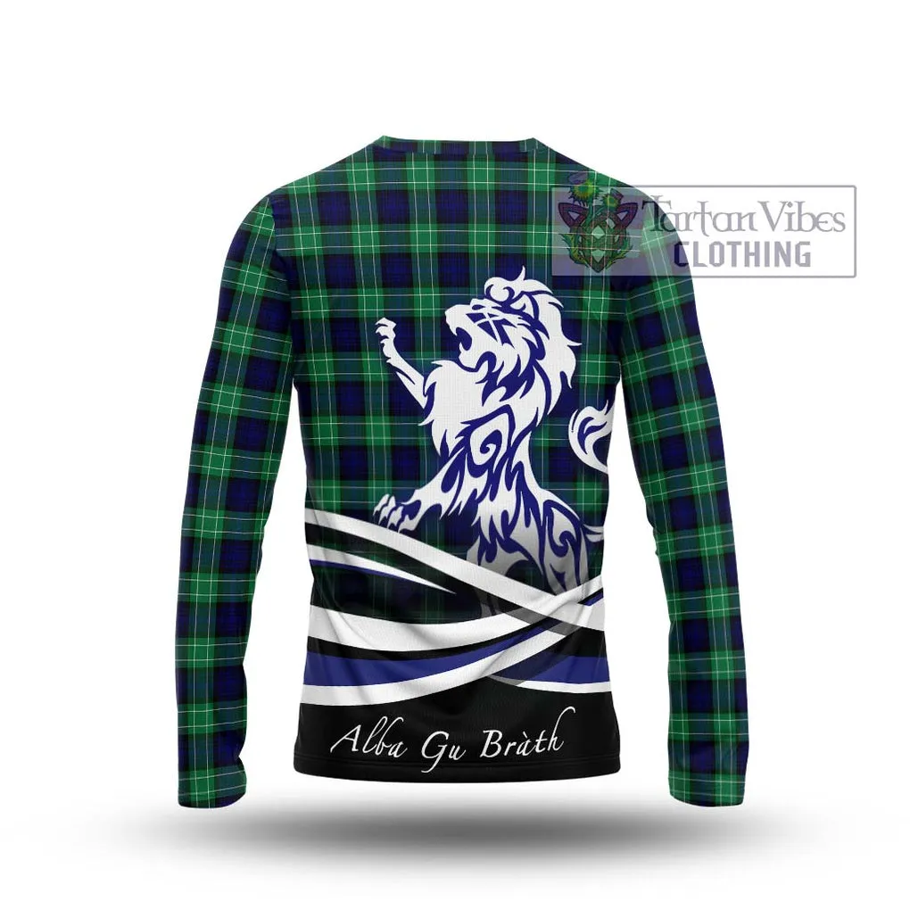 Abercrombie Tartan Long Sleeve T-Shirt with Alba Gu Brath Regal Lion Emblem