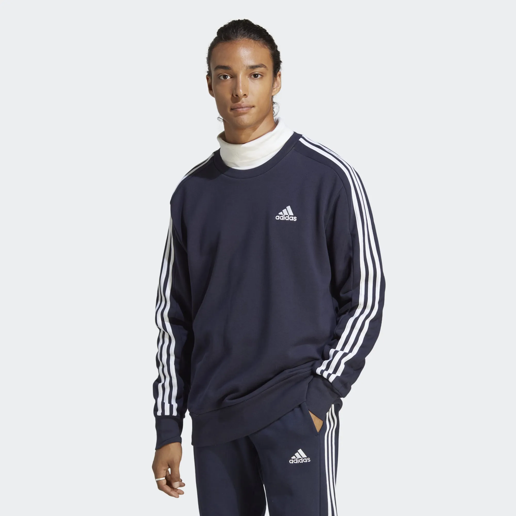 ADIDAS ESSENTIALS FRENCH TERRY 3-STRIPES SWEATSHIRT - MEN - LEGINK