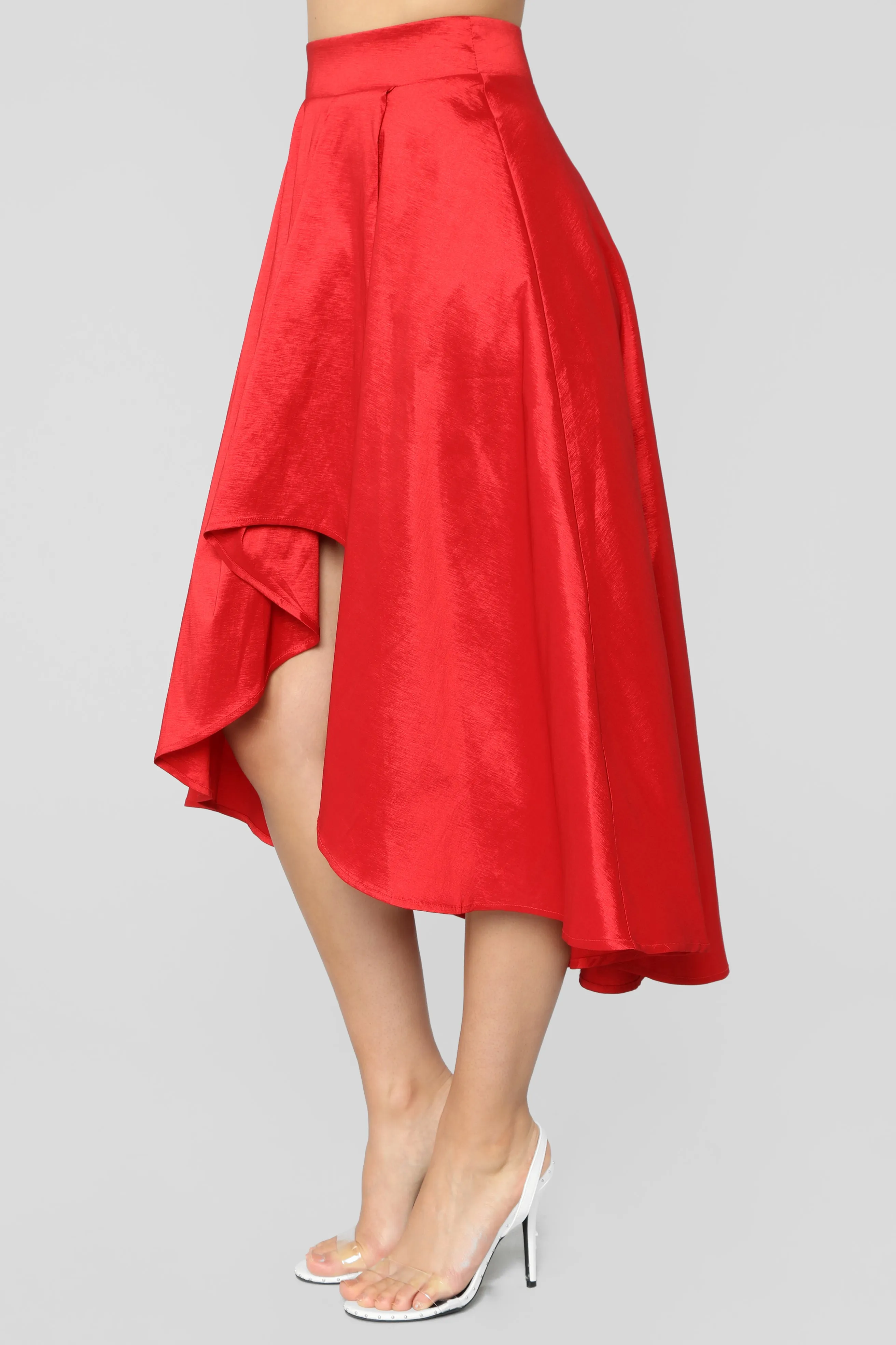 Adriana Hi Low Skirt - Red