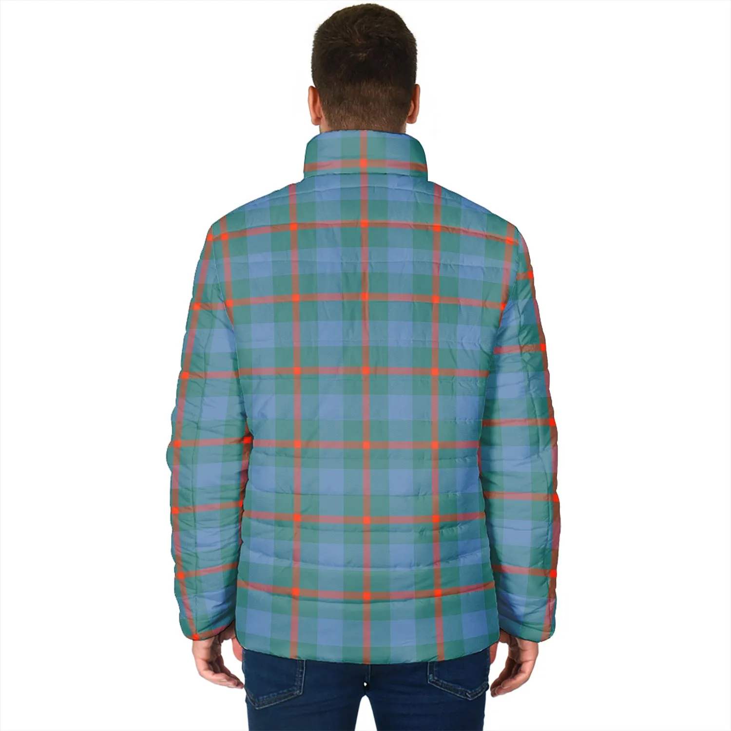 Agnew Ancient Tartan Padded Jacket with Family Crest