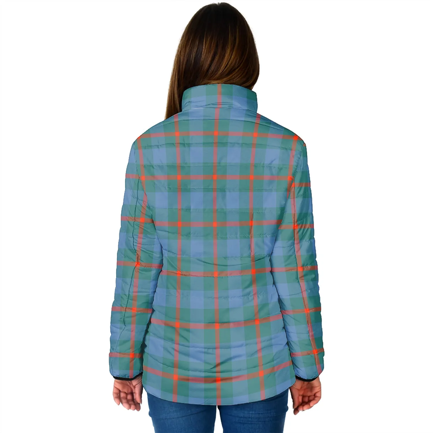 Agnew Ancient Tartan Padded Jacket with Family Crest