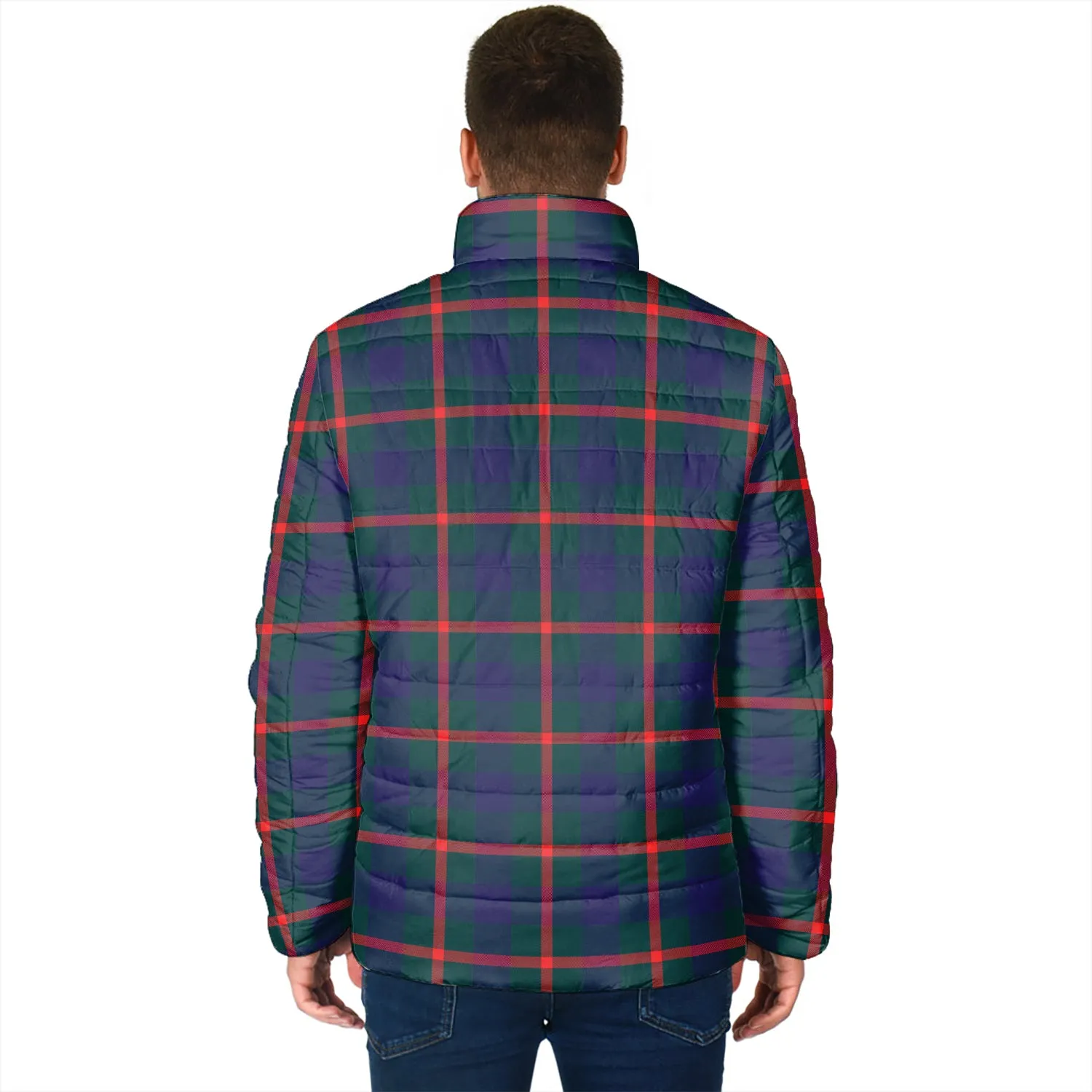 Agnew Tartan Padded Jacket with Family Crest