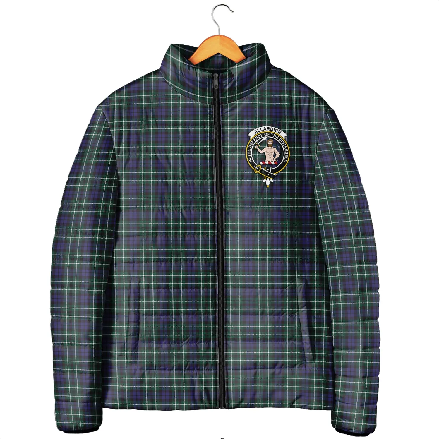 Allardice Tartan Padded Jacket with Family Crest