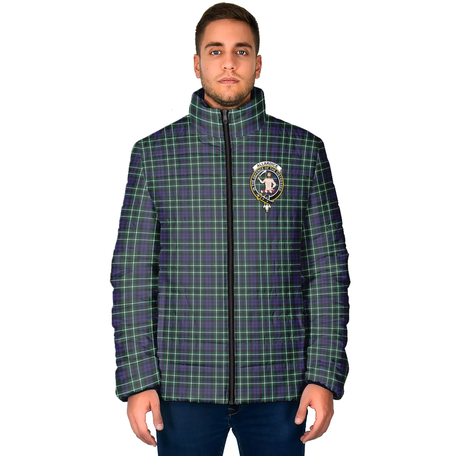 Allardice Tartan Padded Jacket with Family Crest