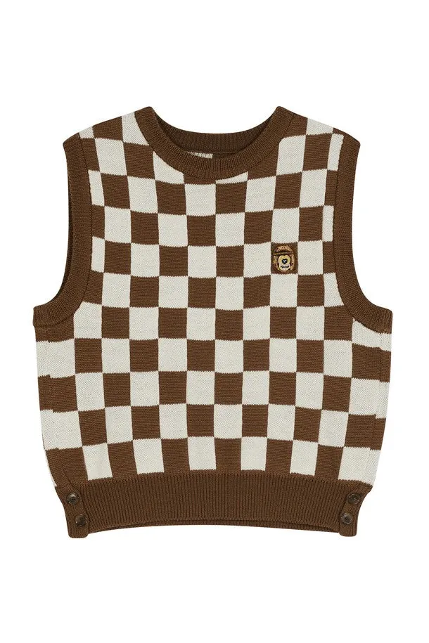 ATG CHECKER BOARD KNIT VEST