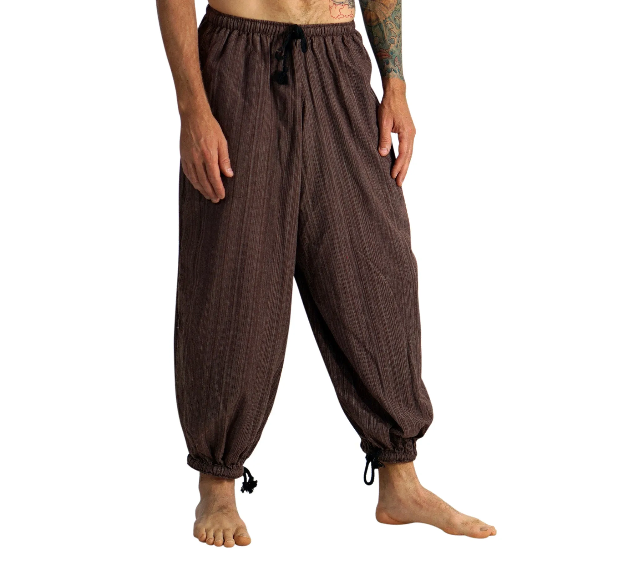 'Baggy' Pirate Pants - Striped Brown