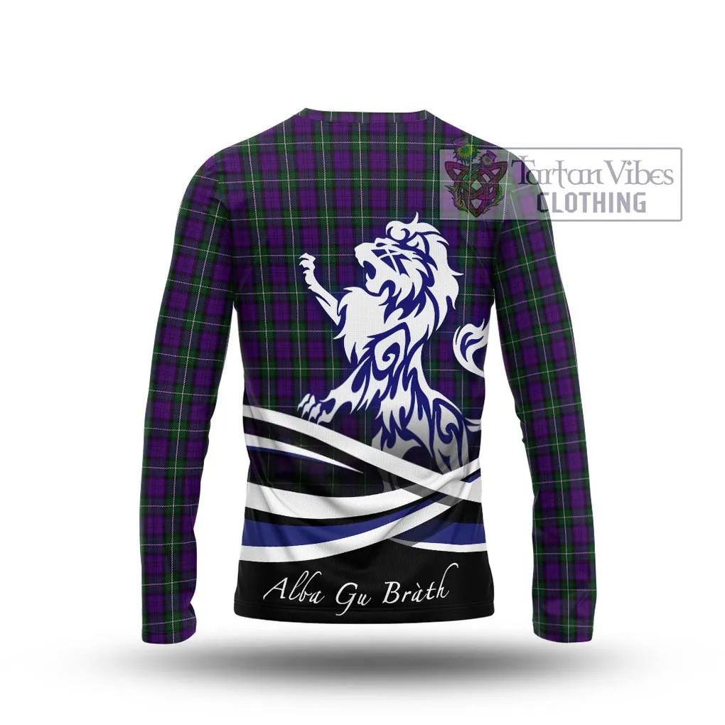 Baillie Highland Society Tartan Long Sleeve T-Shirt with Alba Gu Brath Regal Lion Emblem