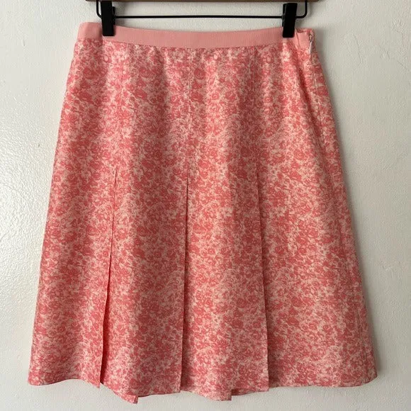 Banana Republic Floral Pleated Silk Skirt