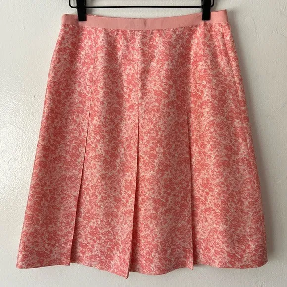 Banana Republic Floral Pleated Silk Skirt