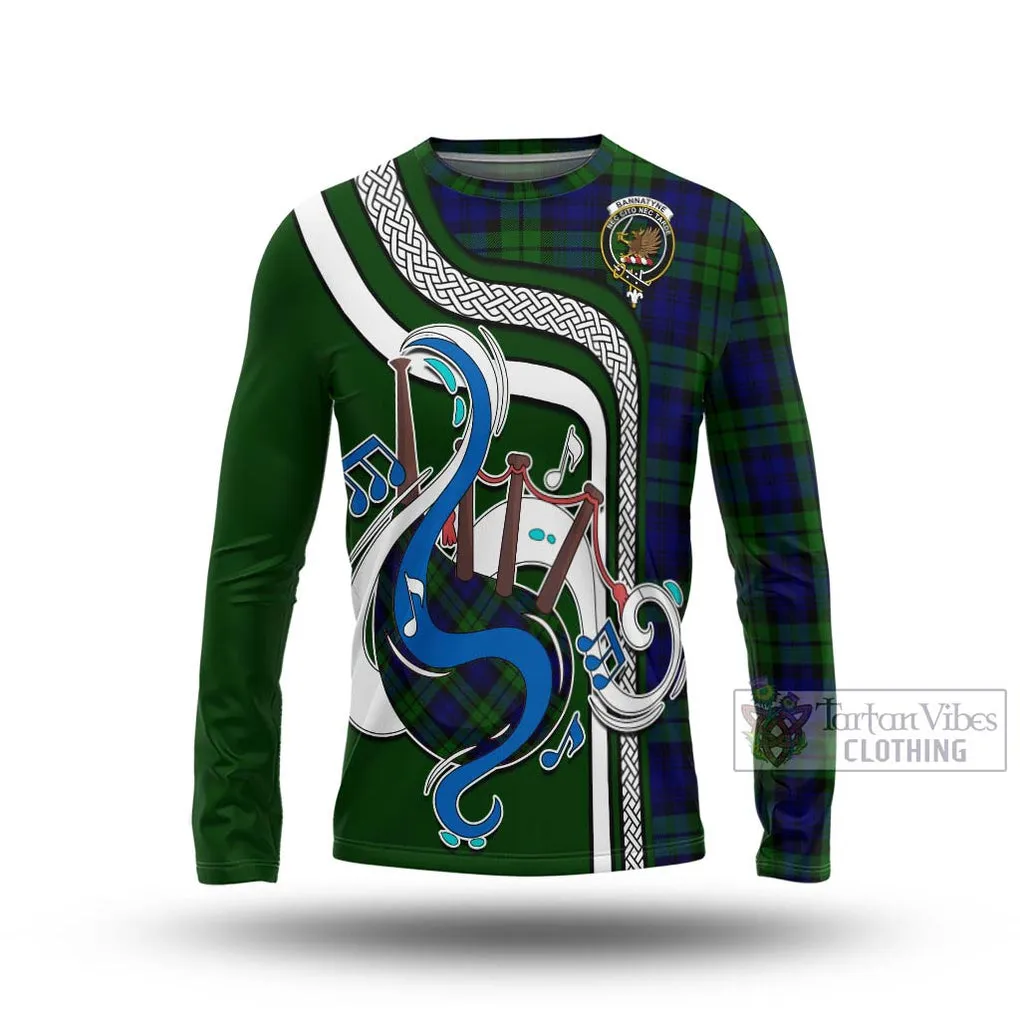 Bannatyne Tartan Long Sleeve T-Shirt with Epic Bagpipe Style