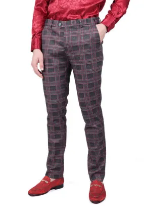 Barabas CP157 Madmighty Plaid Pants Grey/Pink