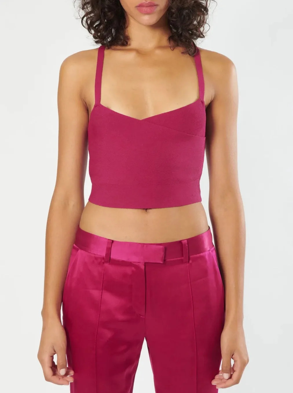 BARBARA BUI STRAPPY VISCOSE KNIT TOP