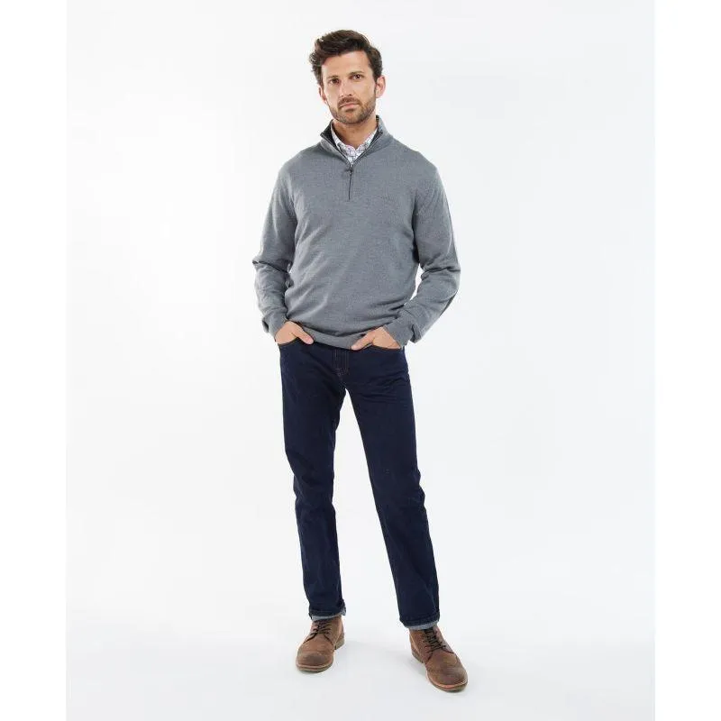 Barbour Loyton Merino Mens 1/4 Zip Jumper - Grey Marl