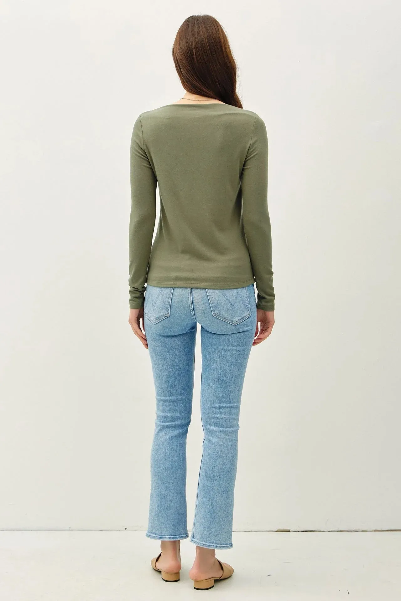 BASIC BOAT NECK LONG SLEEVE KNIT TOP