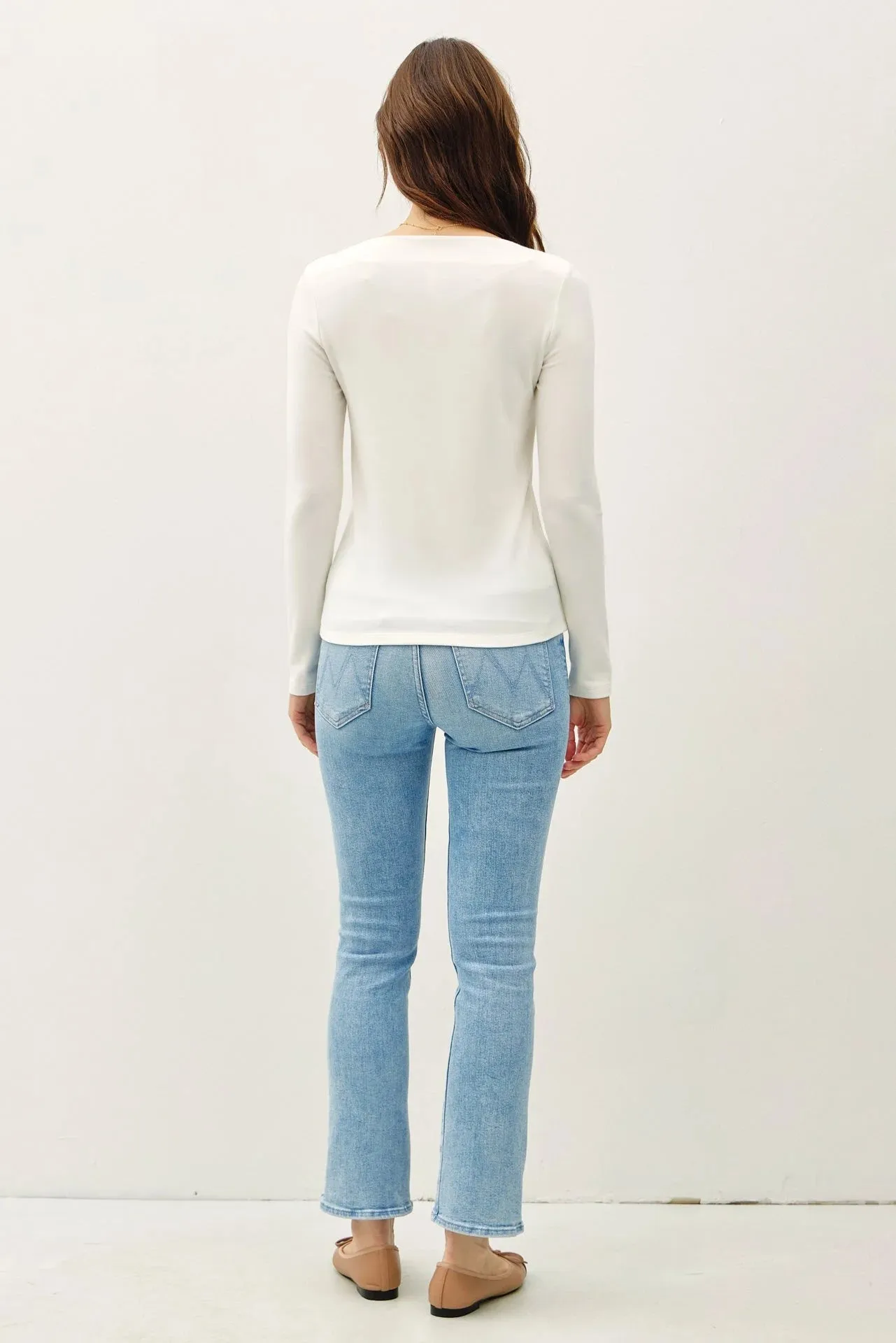 BASIC BOAT NECK LONG SLEEVE KNIT TOP