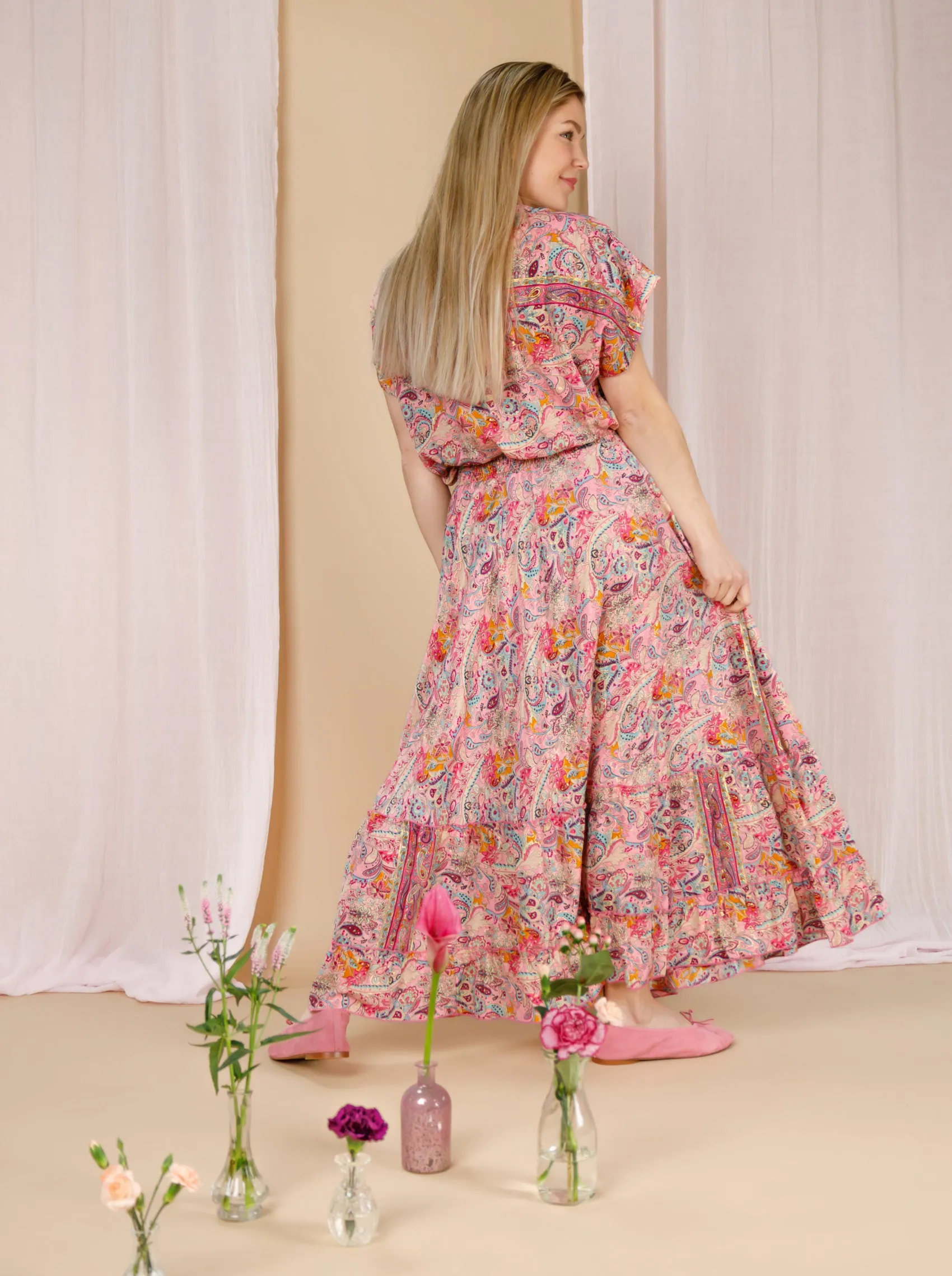 BCLUNA maxi frill skirt - Botanical Rose