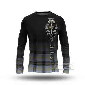 Bell Tartan Long Sleeve T-Shirt Featuring Alba Gu Brath Family Crest Celtic Inspired