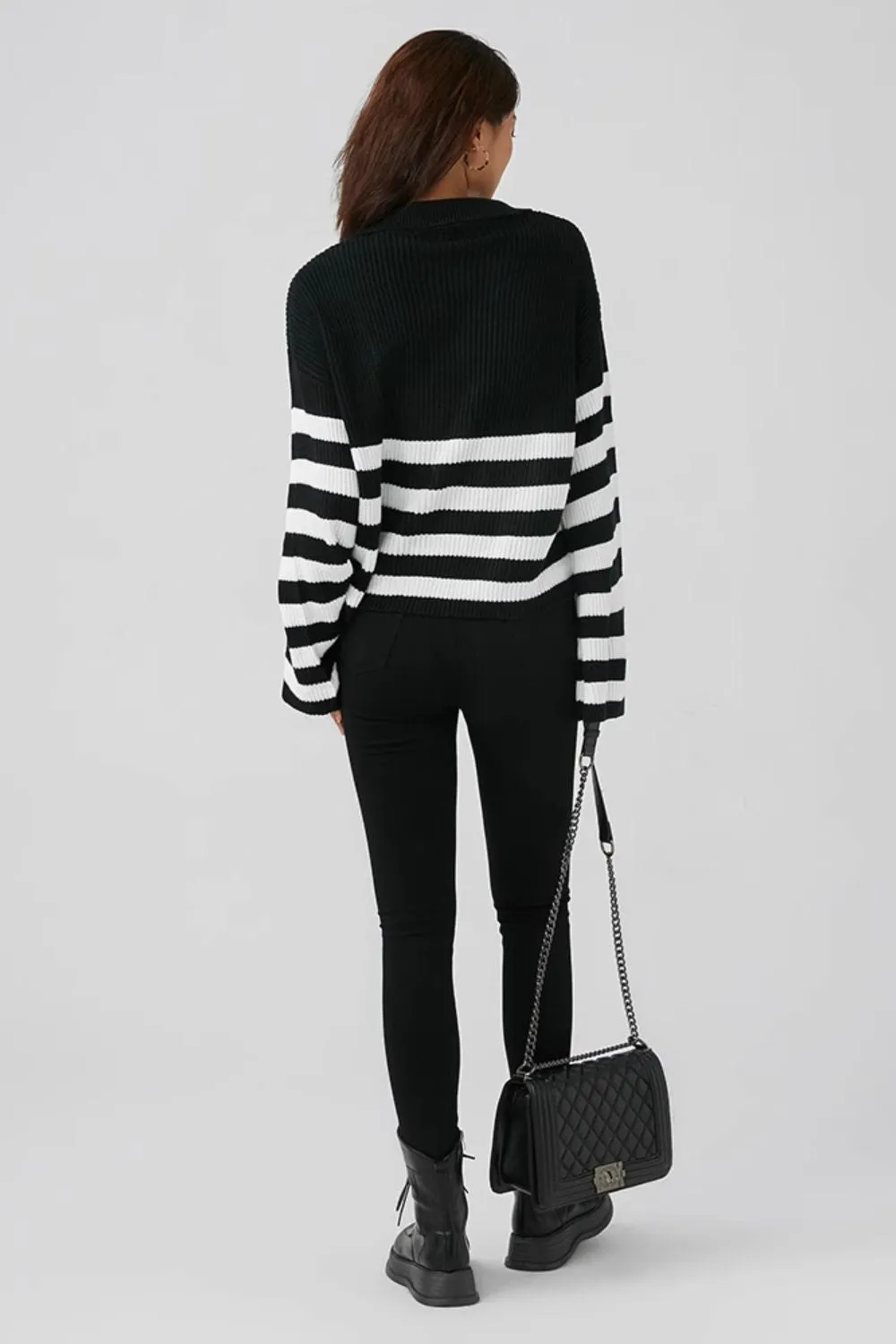 'Beth' Half-Zip Knit Pullover Sweater (3 color)