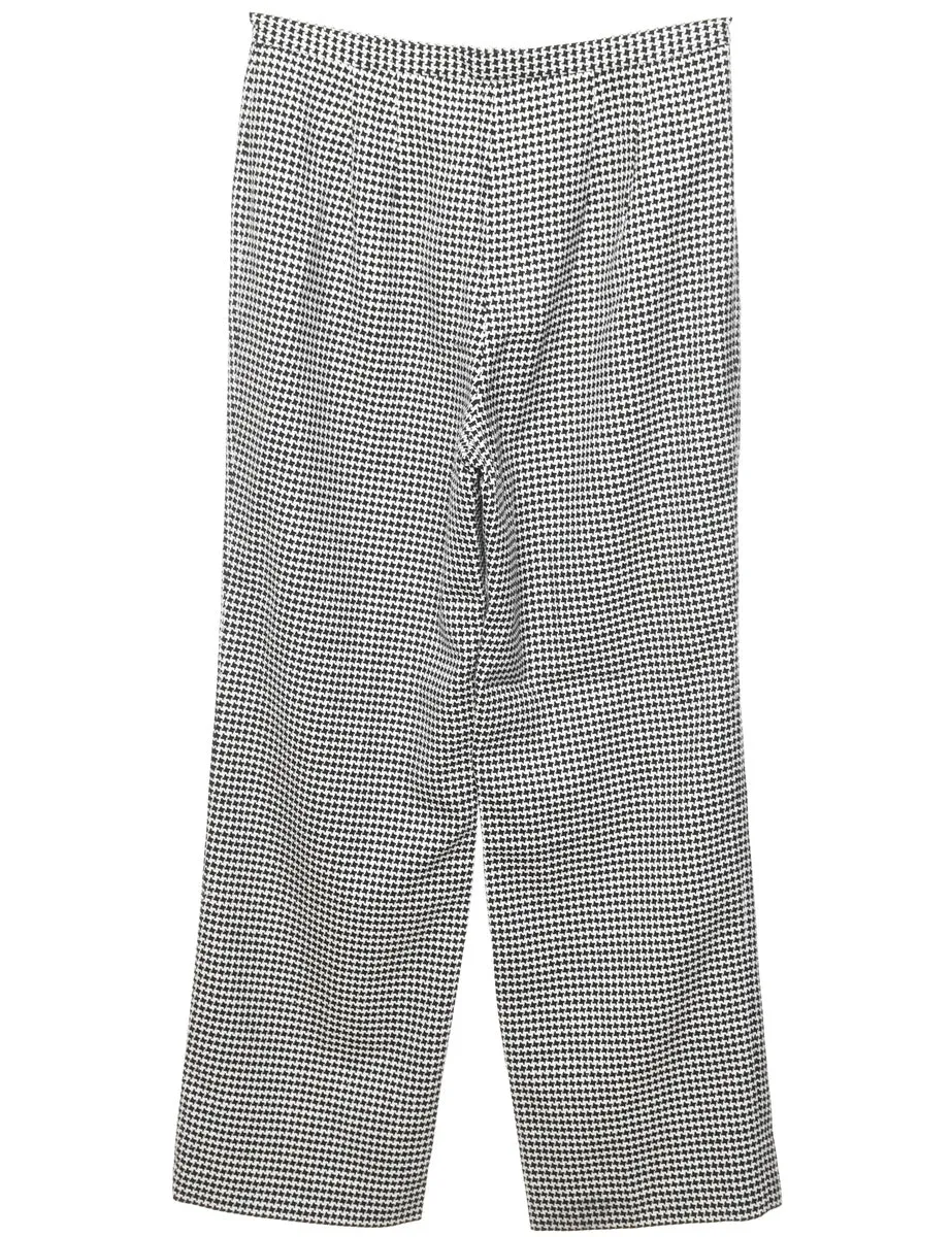 Black & White Dogtooth Design Trousers - W34 L32