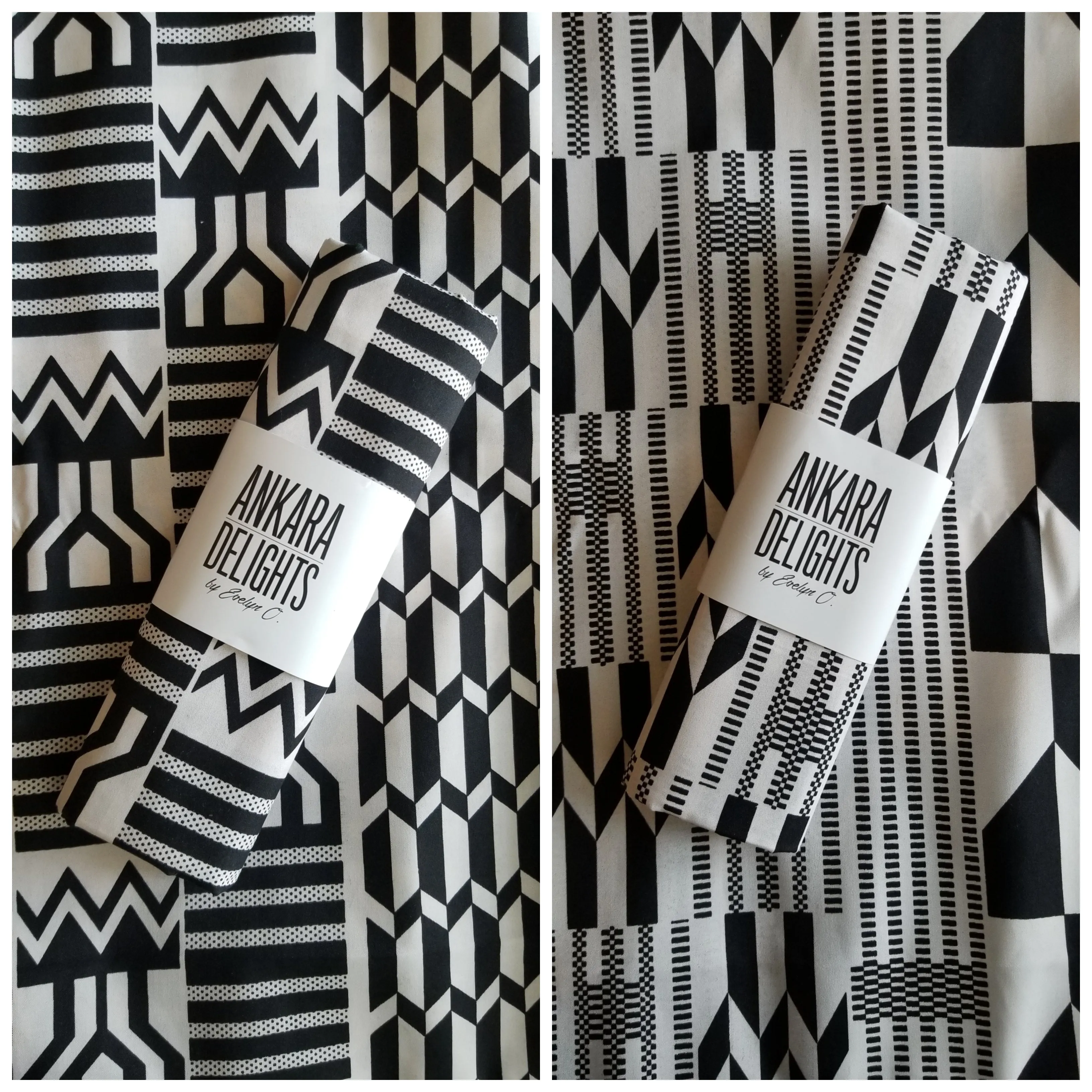 Black & White Kente Print Wrap Skirt