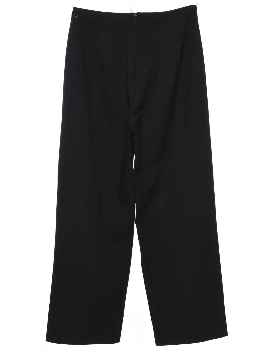 Black Pinstriped Trousers - W27 L30