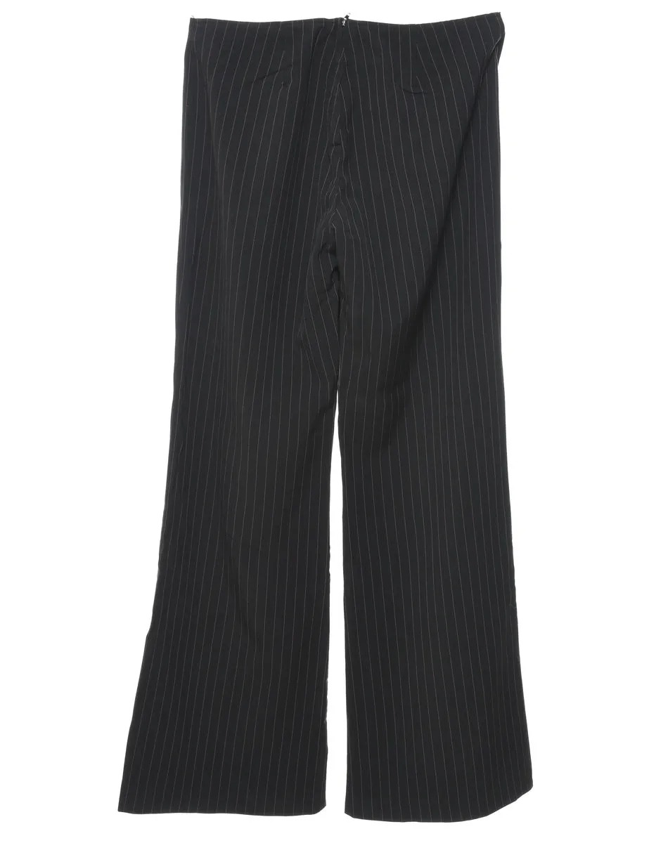 Black Pinstriped Y2K Trousers - W31 L31