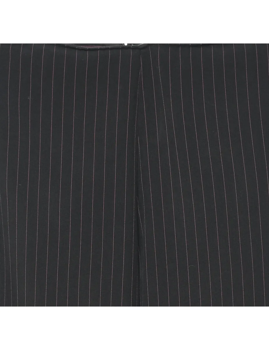 Black Pinstriped Y2K Trousers - W31 L31