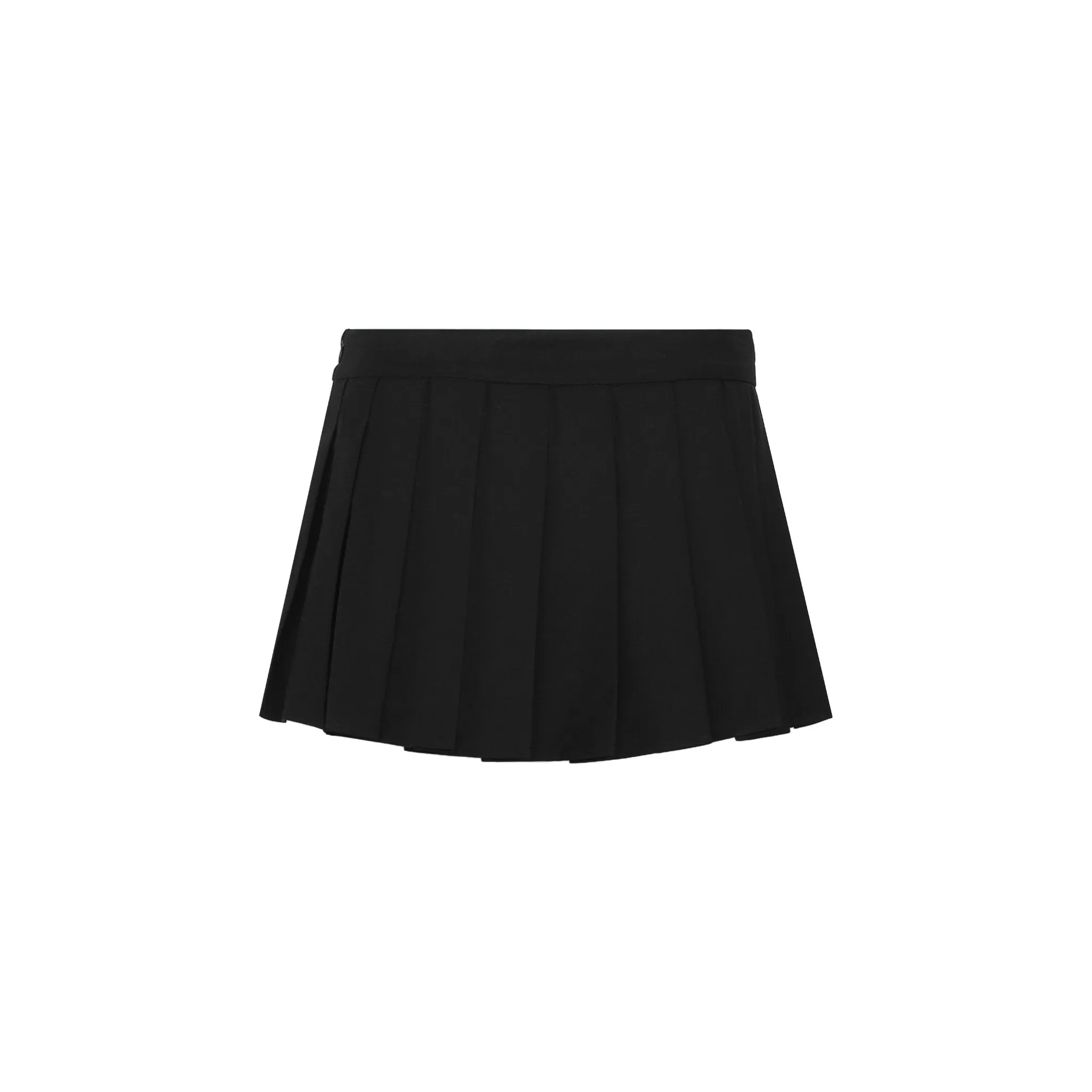 Black Pleated Short Skirt