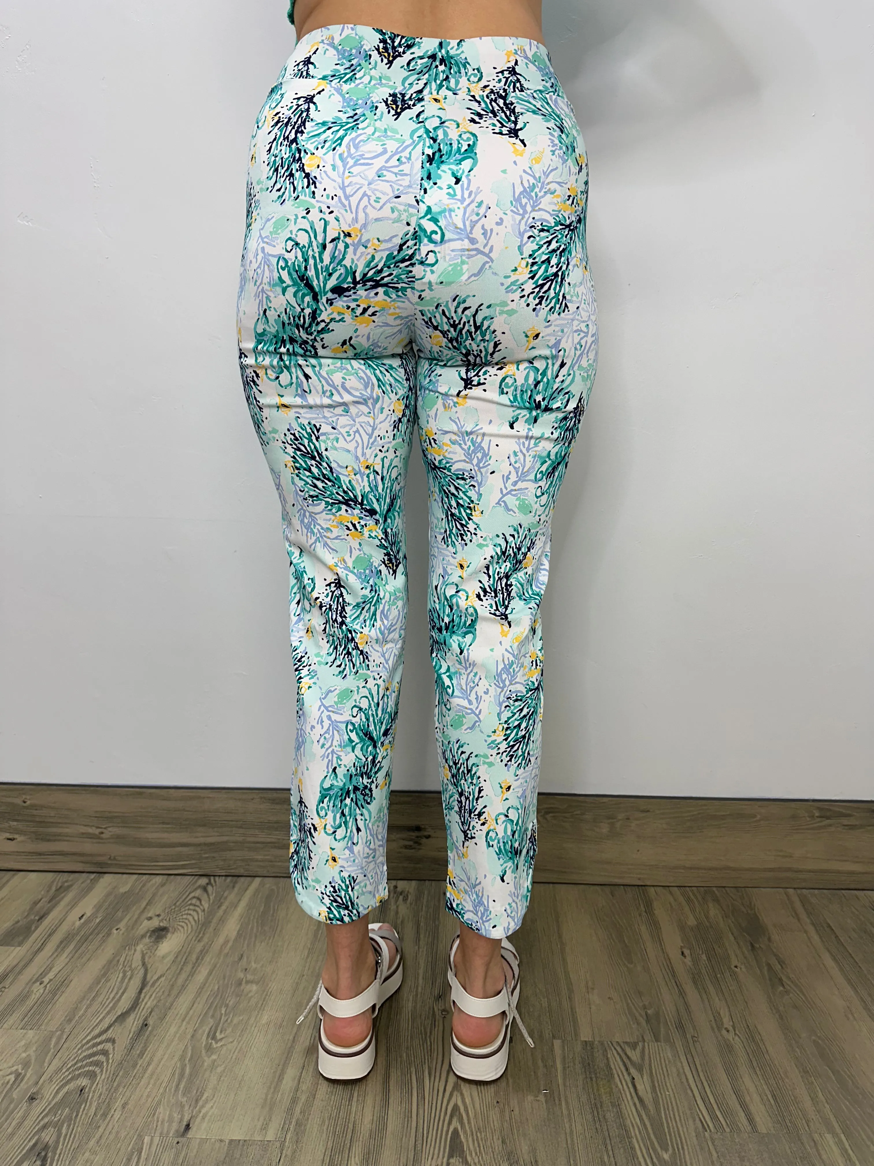 Blue Reef Flat Front Full Length Pants