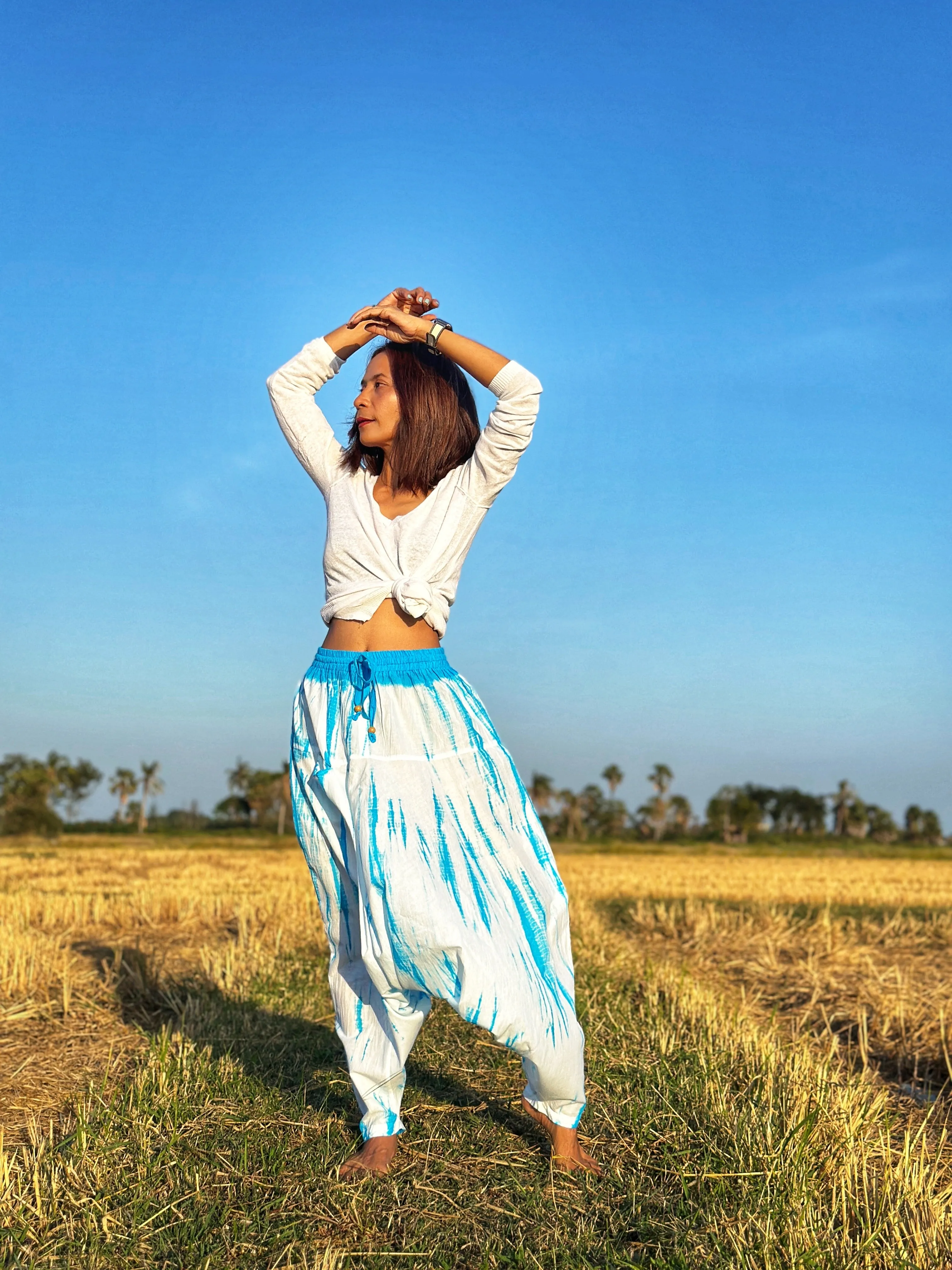 Blue Tie Dye Harem Pants