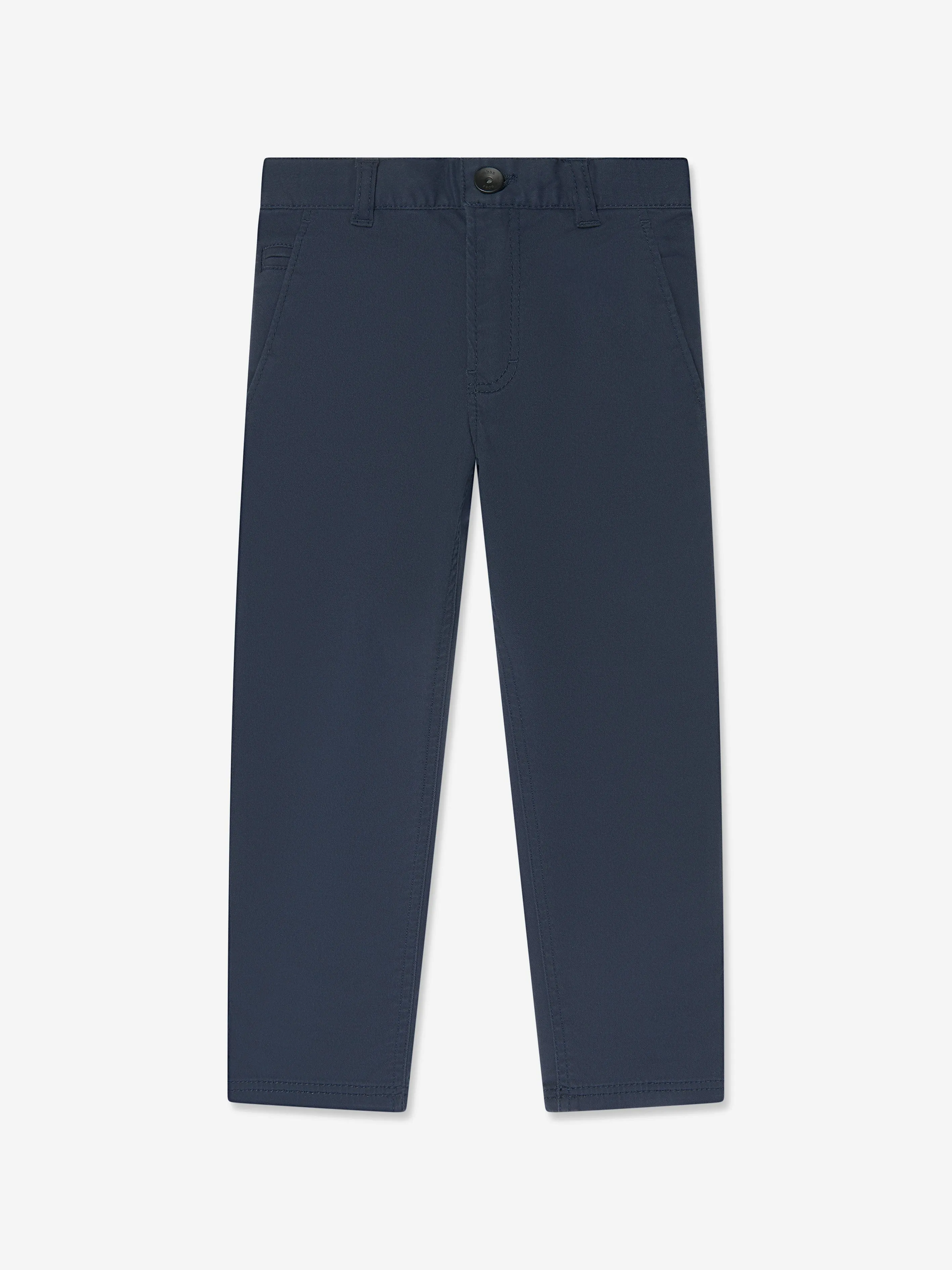 BOSS Boys Slim Fit Trousers in Navy