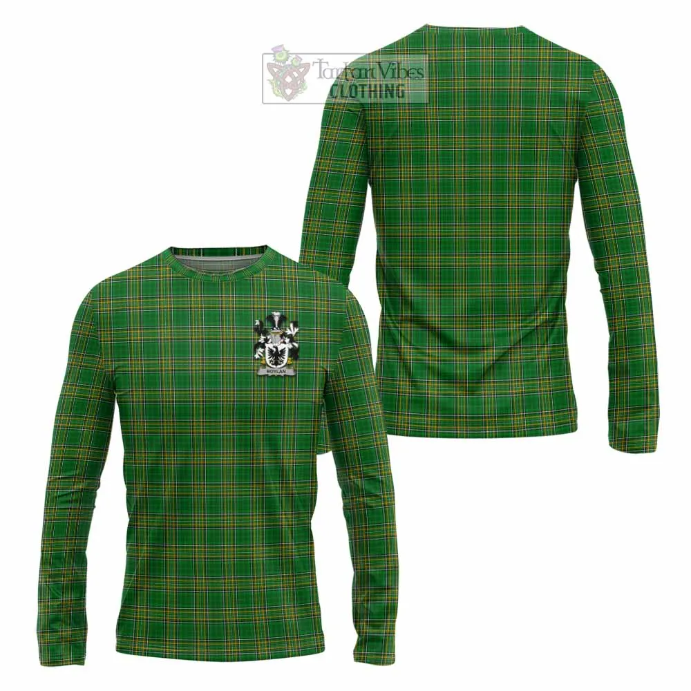 Boylan Irish Clan Tartan Long Sleeve T-Shirt with Coat of Arms