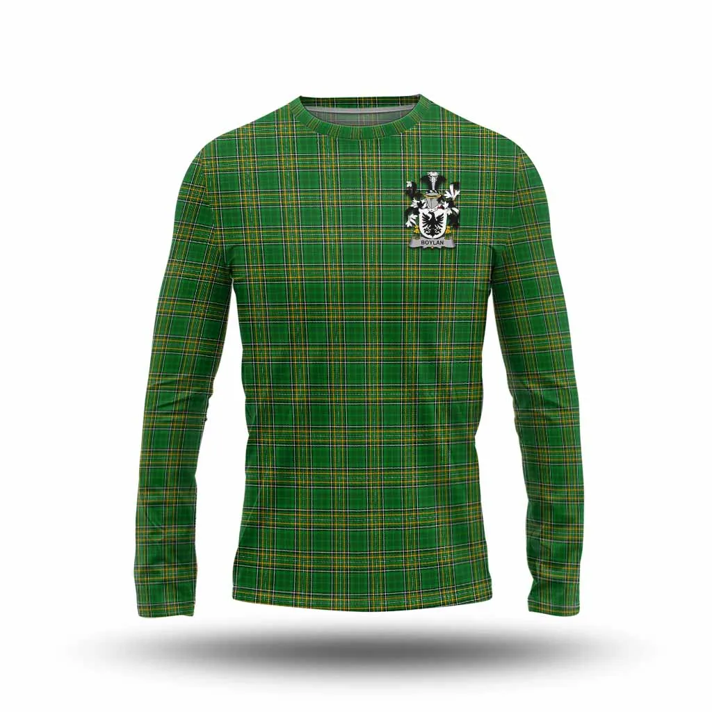 Boylan Irish Clan Tartan Long Sleeve T-Shirt with Coat of Arms