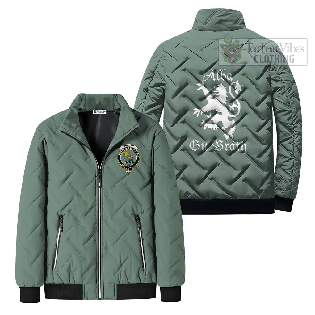 Buchan Family Crest Padded Cotton Jacket Lion Rampant Alba Gu Brath Style