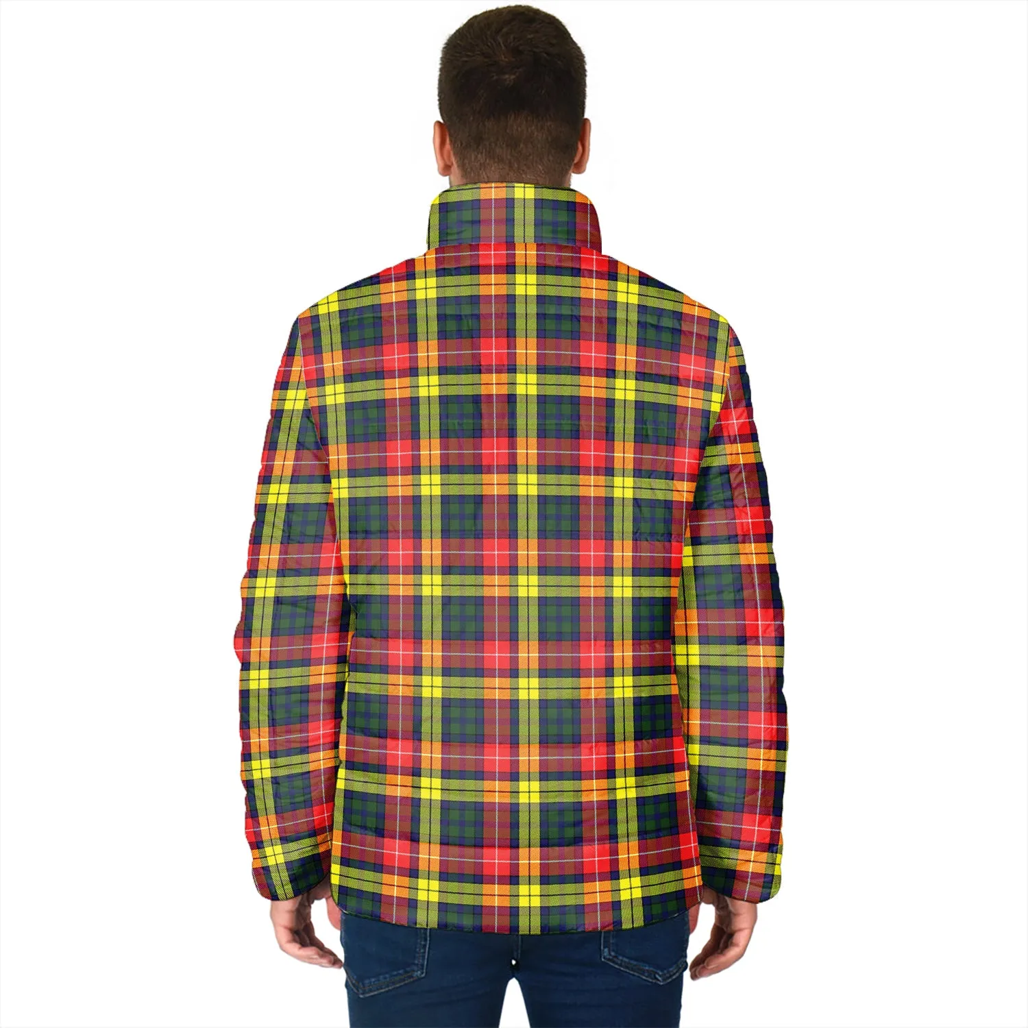 Buchanan Modern Tartan Padded Jacket with Family Crest