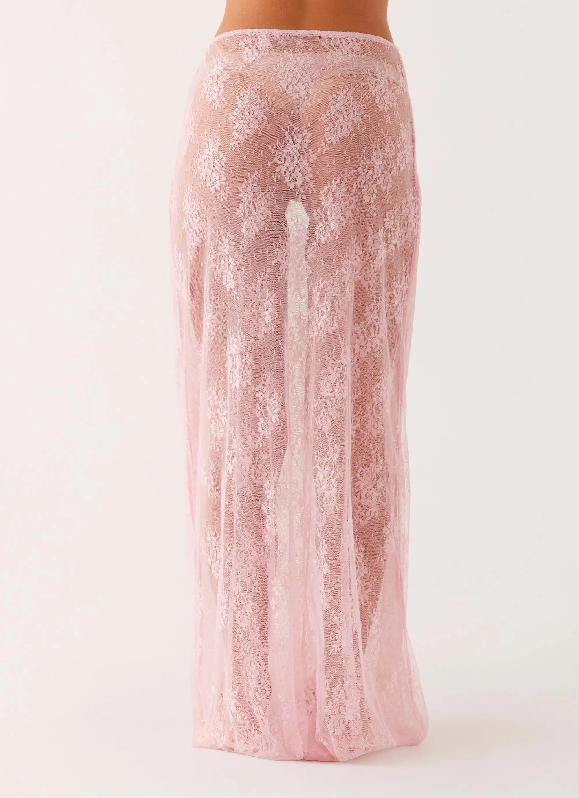 Caden Lace Maxi Skirt - Pink