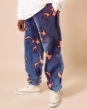 Casual gradient printed polar fleece trousers