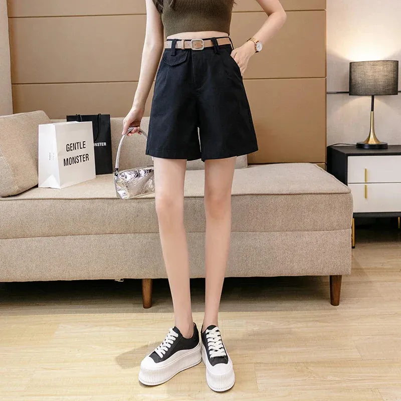 Casual Workwear Women's Suit Shorts 2024 New Solid Minimalism Summer Trousers Shorts