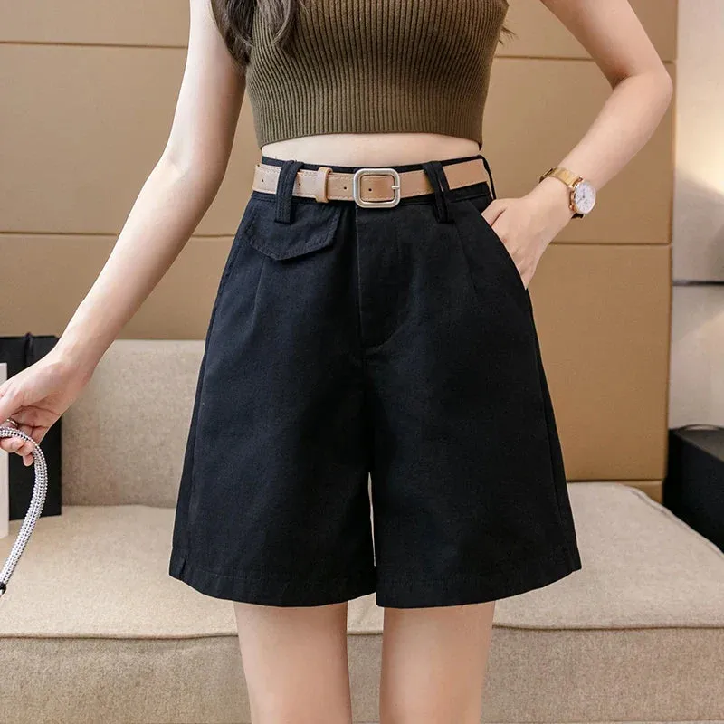 Casual Workwear Women's Suit Shorts 2024 New Solid Minimalism Summer Trousers Shorts