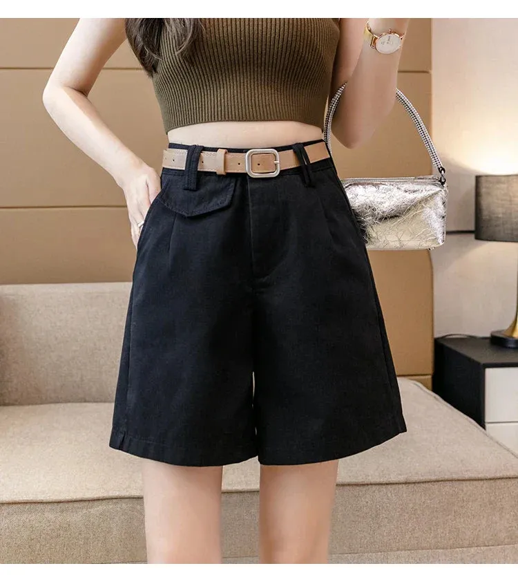 Casual Workwear Women's Suit Shorts 2024 New Solid Minimalism Summer Trousers Shorts