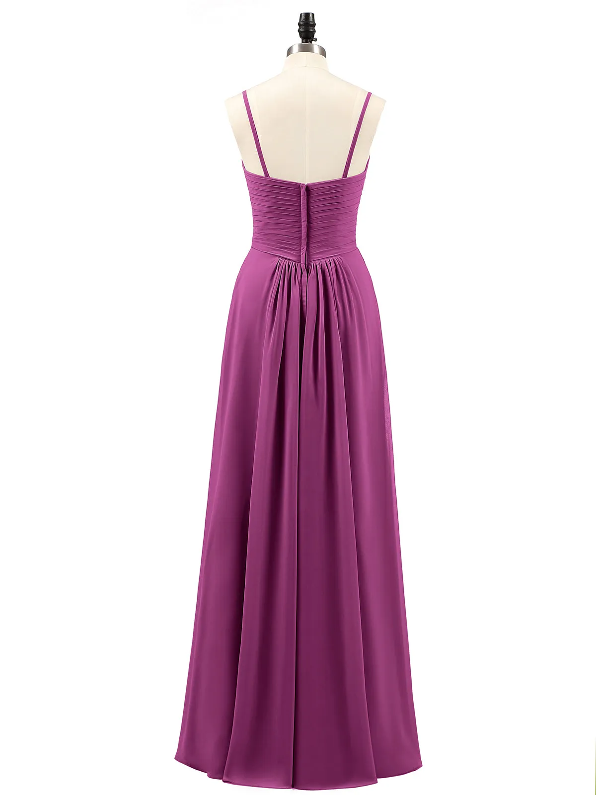 Chiffon Bridesmaid Dresses with Cascade Skirt-Orchid