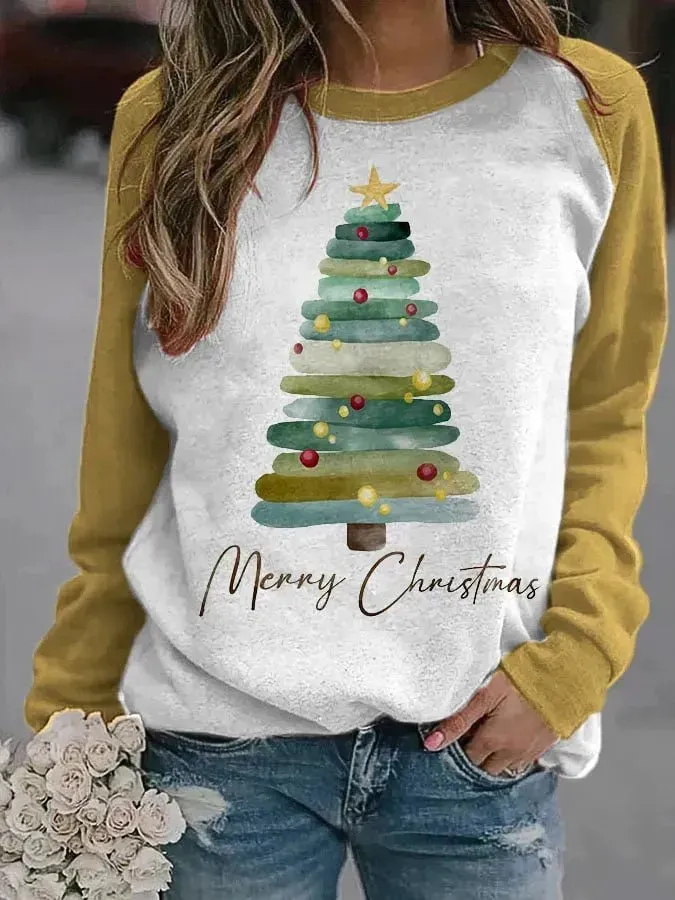 Christmas Tree 3D Digital Printing Women's Pullover Sweatshirt