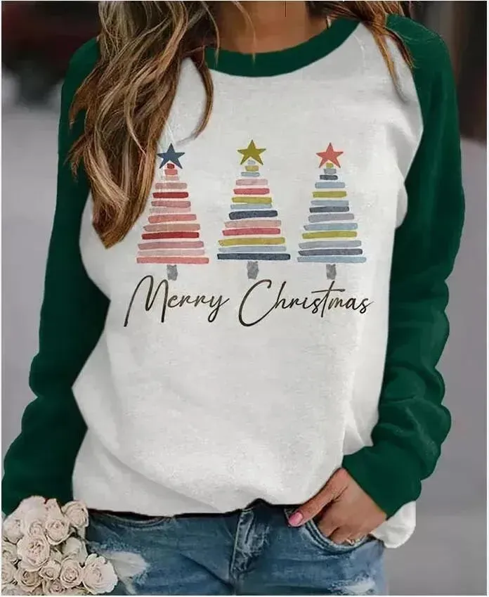 Christmas Tree 3D Digital Printing Women's Pullover Sweatshirt